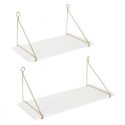 Vista 10 in. x 24 in. x 10 in. White Decorative Wall Shelf by Kate and Laurel