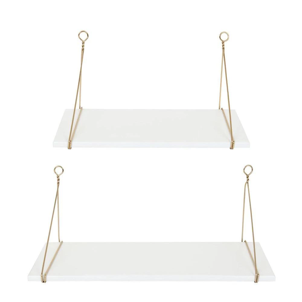 Vista 10 in. x 24 in. x 10 in. White Decorative Wall Shelf by Kate and Laurel 4 Vista 10 in. x 24 in. x 10 in. White Decorative Wall Shelf by Kate and Laurel - Image 2