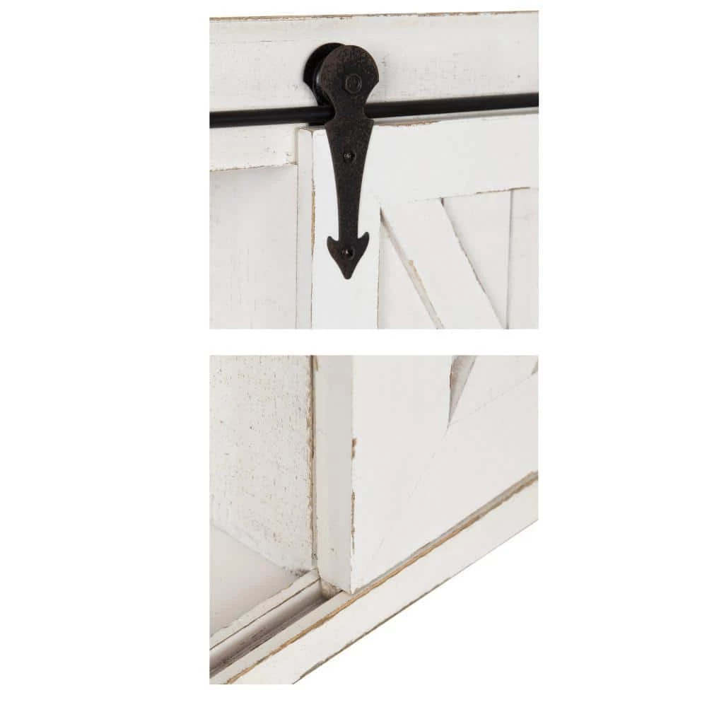 Cates 8 in. x 22 in. x 28 in. White Wood Decorative Cabinet Wall Shelf by Kate and Laurel 8 Cates 8 in. x 22 in. x 28 in. White Wood Decorative Cabinet Wall Shelf by Kate and Laurel - Image 6