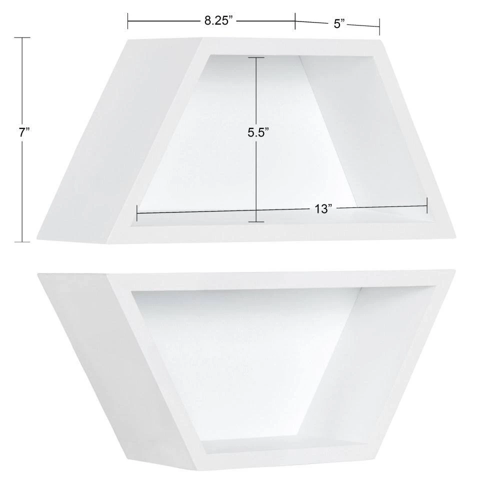 Camellia 16 in. x 7 in. x 5 in. White Decorative Wall Shelf by Kate and Laurel 4 Camellia 16 in. x 7 in. x 5 in. White Decorative Wall Shelf by Kate and Laurel - Image 2