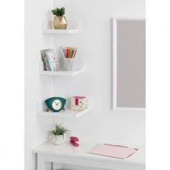 Levie 12 in. x 4 in. x 12 in. White Decorative Wall Shelf by Kate and Laurel 13 Levie 12 in. x 4 in. x 12 in. White Decorative Wall Shelf by Kate and Laurel -Kate and Laurel Shop white kate and laurel decorative shelving 216473 31 1000