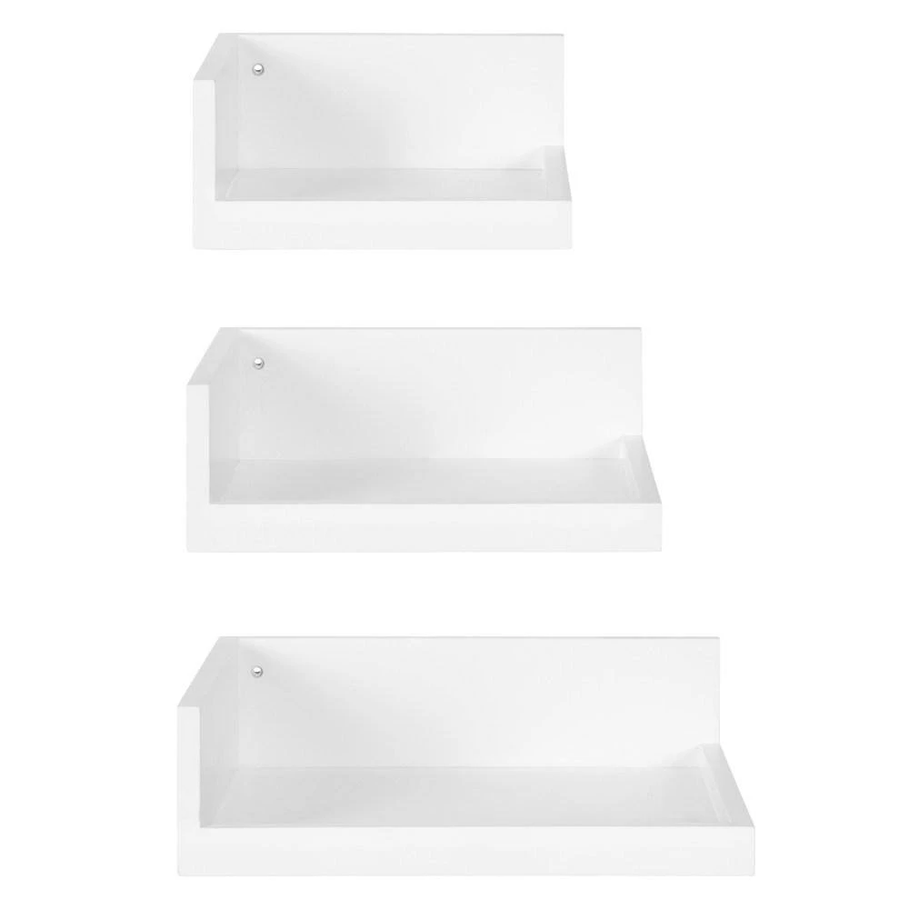 Levie 12 in. x 4 in. x 12 in. White Decorative Wall Shelf by Kate and Laurel 5 Levie 12 in. x 4 in. x 12 in. White Decorative Wall Shelf by Kate and Laurel - Image 3