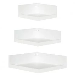 Levie 12 in. x 4 in. x 12 in. White Decorative Wall Shelf by Kate and Laurel