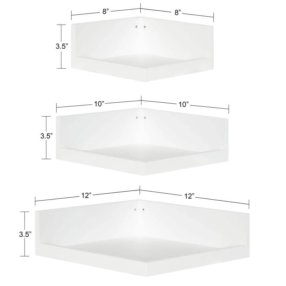 Levie 12 in. x 4 in. x 12 in. White Decorative Wall Shelf by Kate and Laurel 4 Levie 12 in. x 4 in. x 12 in. White Decorative Wall Shelf by Kate and Laurel - Image 2