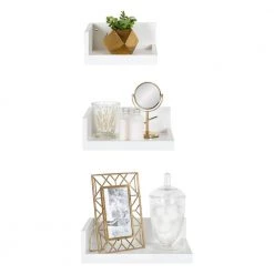 Levie 12 in. x 4 in. x 12 in. White Decorative Wall Shelf by Kate and Laurel 12 Levie 12 in. x 4 in. x 12 in. White Decorative Wall Shelf by Kate and Laurel -Kate and Laurel Shop white kate and laurel decorative shelving 216473 fa 1000