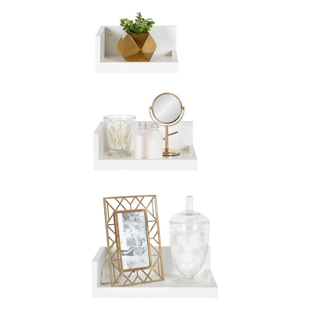 Levie 12 in. x 4 in. x 12 in. White Decorative Wall Shelf by Kate and Laurel 7 Levie 12 in. x 4 in. x 12 in. White Decorative Wall Shelf by Kate and Laurel - Image 5