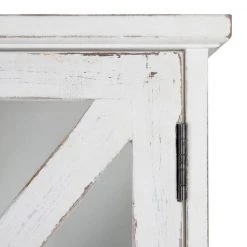 Hutchins 6 in. x 21 in. x 20 in. White Wood Decorative Cubby Wall Shelf with Hooks by Kate and Laurel -Kate and Laurel Shop white kate and laurel decorative shelving 216878 4f 1000