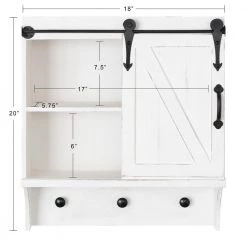 Cates 8 in. x 18 in. x 20 in. White MDF Floating Decorative Cubby Wall Shelf With Hooks Without Brackets by Kate and Laurel -Kate and Laurel Shop white kate and laurel decorative shelving 217208 4f 1000