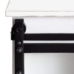 Barnhardt 8 in. x 30 in. x 28 in. White Wood Floating Decorative Cubby Wall Shelf With Brackets by Kate and Laurel -Kate and Laurel Shop white kate and laurel decorative shelving 218170 4f 1000