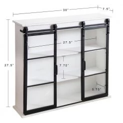 Barnhardt 8 in. x 30 in. x 28 in. White Wood Floating Decorative Cubby Wall Shelf With Brackets by Kate and Laurel -Kate and Laurel Shop white kate and laurel decorative shelving 218170 c3 1000