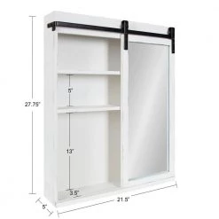 Wexton 5 in. x 22 in. x 28 in. White MDF Floating Decorative Cubby Wall Shelf With Brackets by Kate and Laurel -Kate and Laurel Shop white kate and laurel decorative shelving 218328 c3 1000