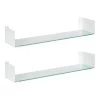 Rodi 6 in. x 24 in. x 1 in. White Metal Floating Decorative Wall Shelf Without Brackets by Kate and Laurel