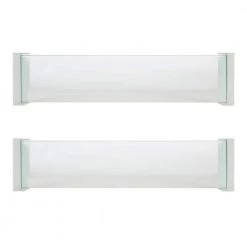 Rodi 6 in. x 24 in. x 1 in. White Metal Floating Decorative Wall Shelf Without Brackets by Kate and Laurel -Kate and Laurel Shop white kate and laurel decorative shelving 218921 77 1000