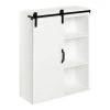 Skylan 8 in. x 21 in. x 28 in. White Wood Floating Decorative Cubby Wall Shelf With Brackets by Kate and Laurel -Kate and Laurel Shop white kate and laurel decorative shelving 219334 64 1000
