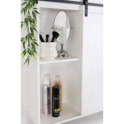 Skylan 8 in. x 21 in. x 28 in. White Wood Floating Decorative Cubby Wall Shelf With Brackets by Kate and Laurel -Kate and Laurel Shop white kate and laurel decorative shelving 219334 76 1000