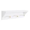 Adlynn 5 in. x 18 in. x 5 in. White MDF Floating Decorative Wall Shelf with Hooks by Kate and Laurel