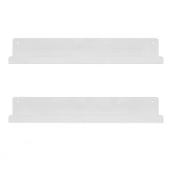 Mezzo 4.50 in. D 23.75 in. W 3.25 in. H White Metal Floating Decorative Wall Shelf by Kate and Laurel 15 Mezzo 4.50 in. D 23.75 in. W 3.25 in. H White Metal Floating Decorative Wall Shelf by Kate and Laurel -Kate and Laurel Shop white kate and laurel decorative shelving 222052 4f 1000
