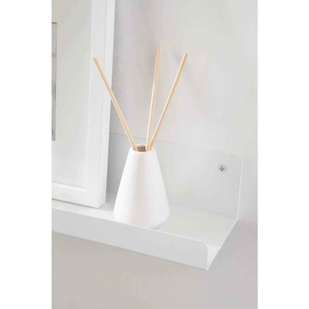 Mezzo 4.50 in. D 23.75 in. W 3.25 in. H White Metal Floating Decorative Wall Shelf by Kate and Laurel 10 Mezzo 4.50 in. D 23.75 in. W 3.25 in. H White Metal Floating Decorative Wall Shelf by Kate and Laurel - Image 8