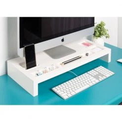Briggs White MDF Computer Stand by Kate and Laurel 15 Briggs White MDF Computer Stand by Kate and Laurel -Kate and Laurel Shop white kate and laurel office storage organization 210292 31 1000