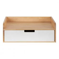 Kitt 6.61 in. x 18 in. x 6.61 in. White Wood Floating Decorative Wall Shelf with Brackets by Kate and Laurel -Kate and Laurel Shop white natural kate and laurel decorative shelving 221483 4f 1000